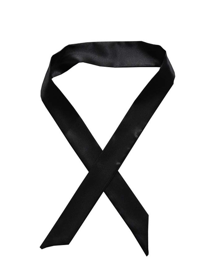 FengShuiGe 4Pcs Solid Color Silk Neckerchief Handbag Handle Wrap Silk Ribbon Band Scarf Hair Head Band Tied Bag Handle Scarf (black) - Image 1